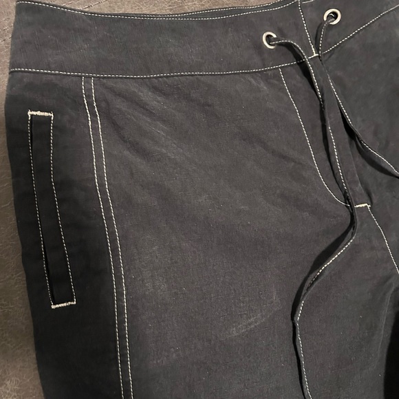Valerie Stevens petite black linen blend capri pants with drawstring .size PL - Picture 7 of 9